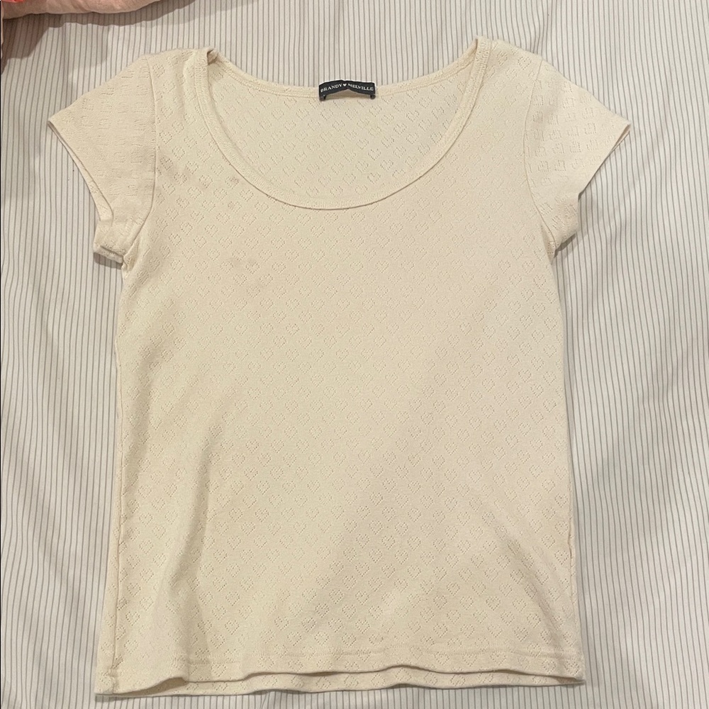 Banana Republic Cream Short Sleeve Top